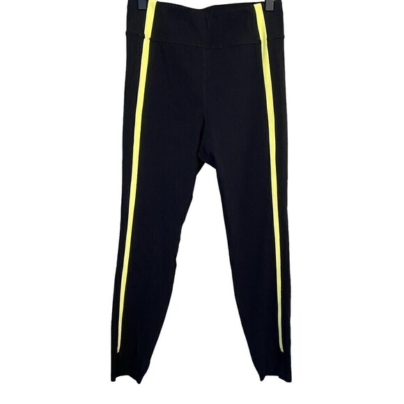 ZYIA Pants - ZYIA Black Neon Tape Luxe Hi-Rise Leggings Yellow Size 6-8 Stripe Ankle Exercise